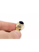 Or jaune 14 carats Saphir Anneau Vintage vrc078y